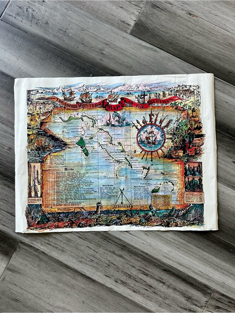 Vintage 1980s Maps of the Caribbean Treasure Hunters Map Bahamas Gulf Cuba - Picture 9 of 16